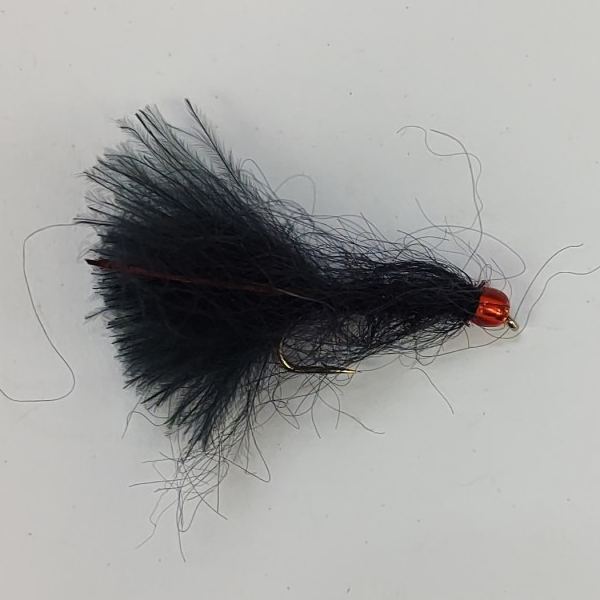 Mohair Micro Leech - Black / Red Bead