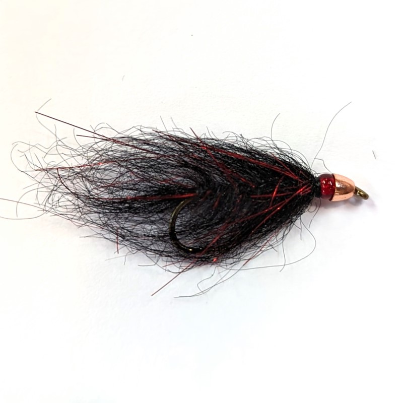 Ruby Eyed Leech – Black & Red – Little Fort Fly and Tackle